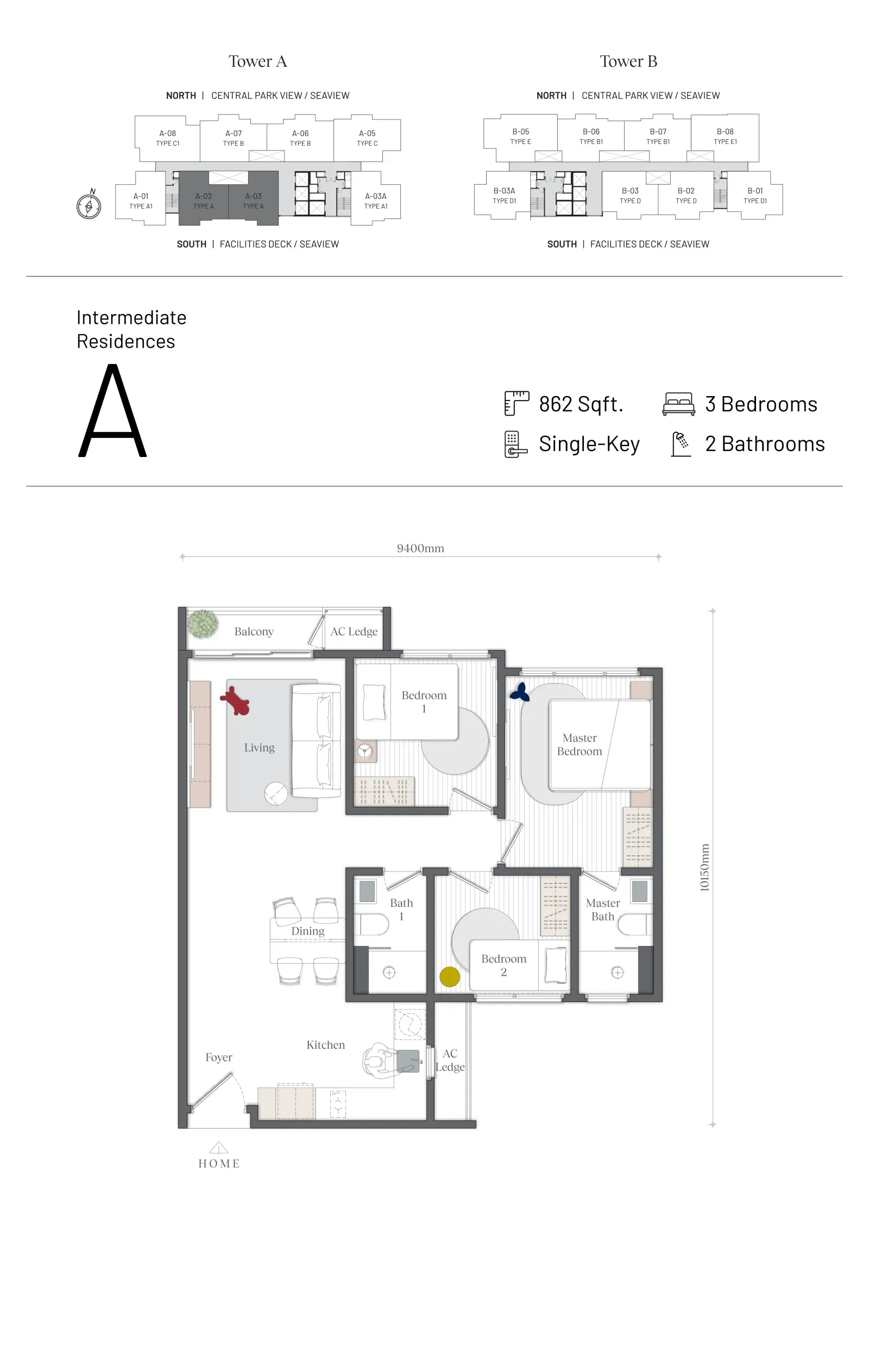 Type A floor plan Mezon Park Enclave