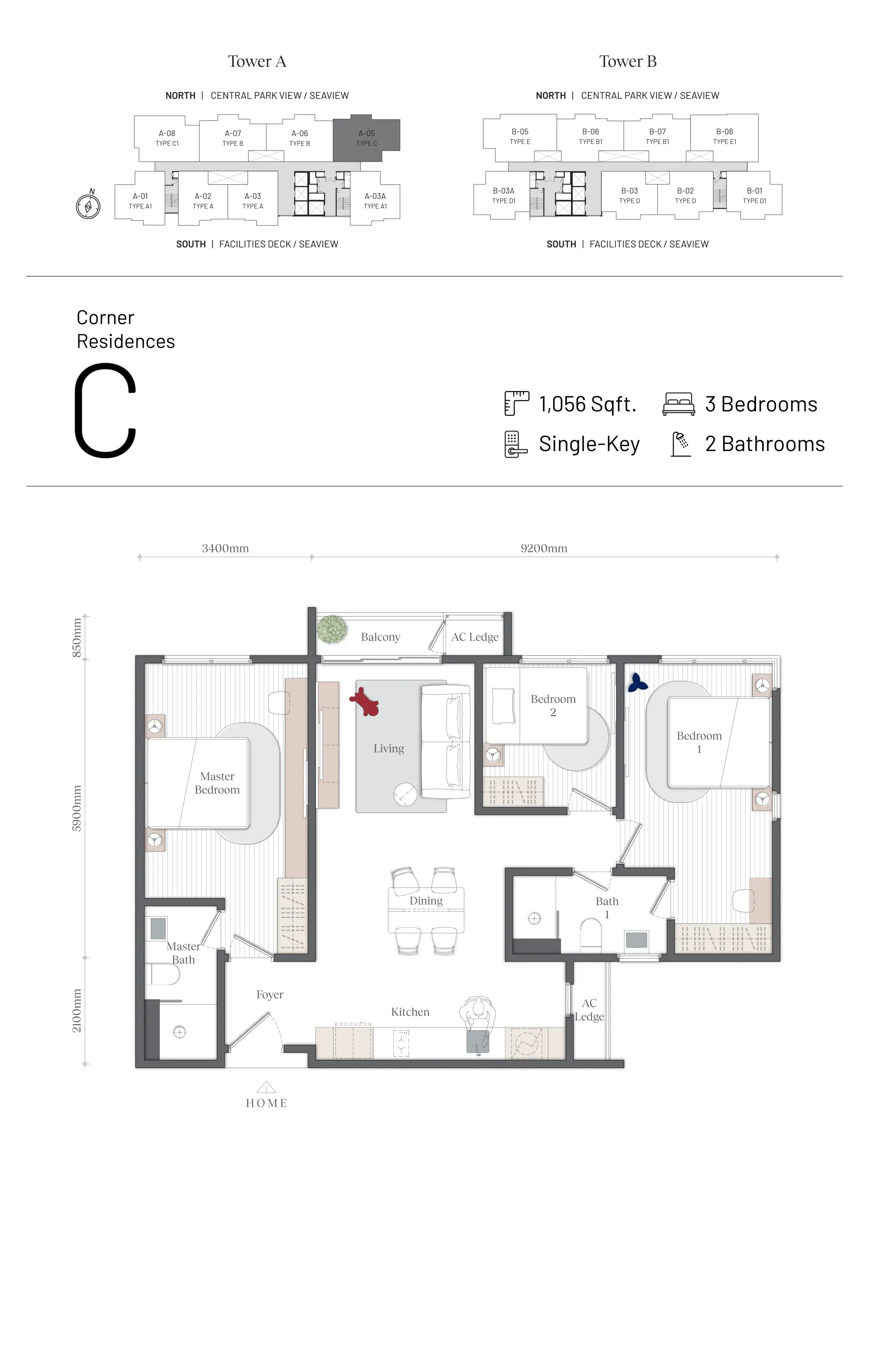 Type C floor plan Mezon Park Enclave