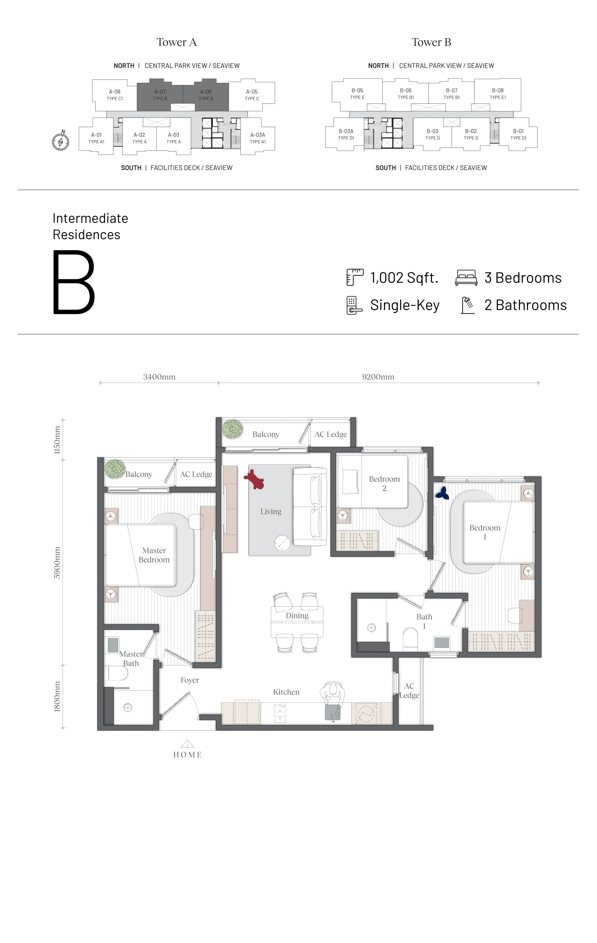 Type B floor plan Mezon Park Enclave