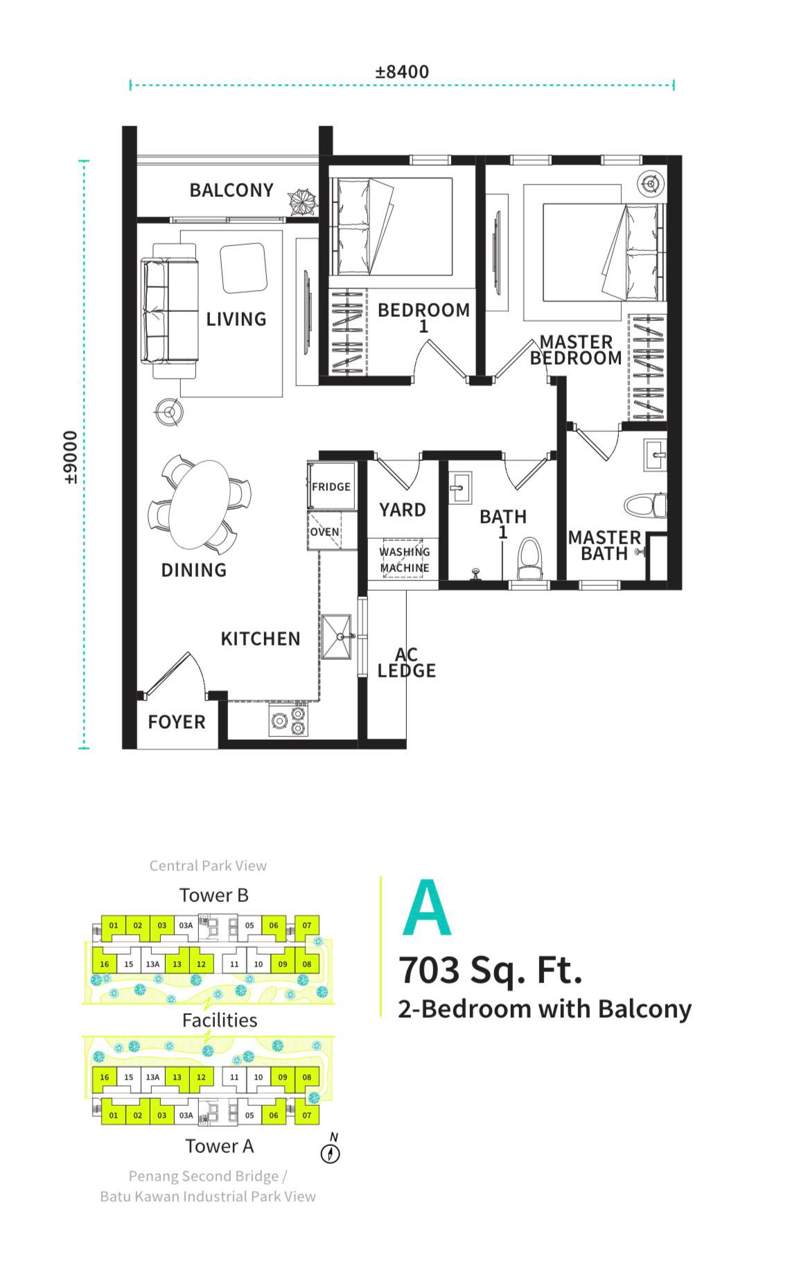 Type A floor plan Versa Batu Kawan