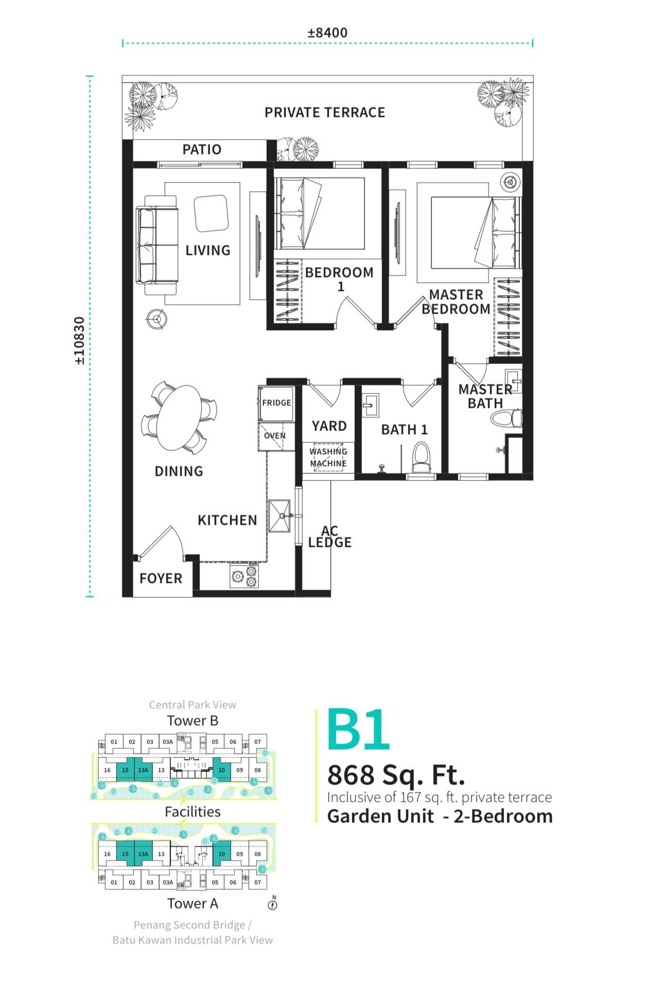 Type B1 floor plan Versa Batu Kawan